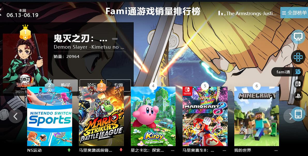 06.13-06.19全球遊戲銷量榜:《FF7RE》王者空降 06.13-06.19全球遊戲銷量榜:《FF7RE》王者空降