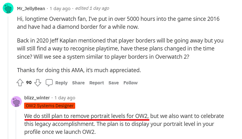 暴雪開發人員確認《鬥陣特攻2》將會移除等級邊框！