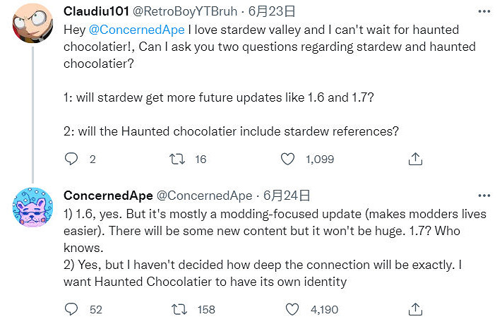 《星露谷物語》製作人回應後續版本更新與遊戲連動問題 《星露谷物語》製作人回應後續版本更新與遊戲連動問題