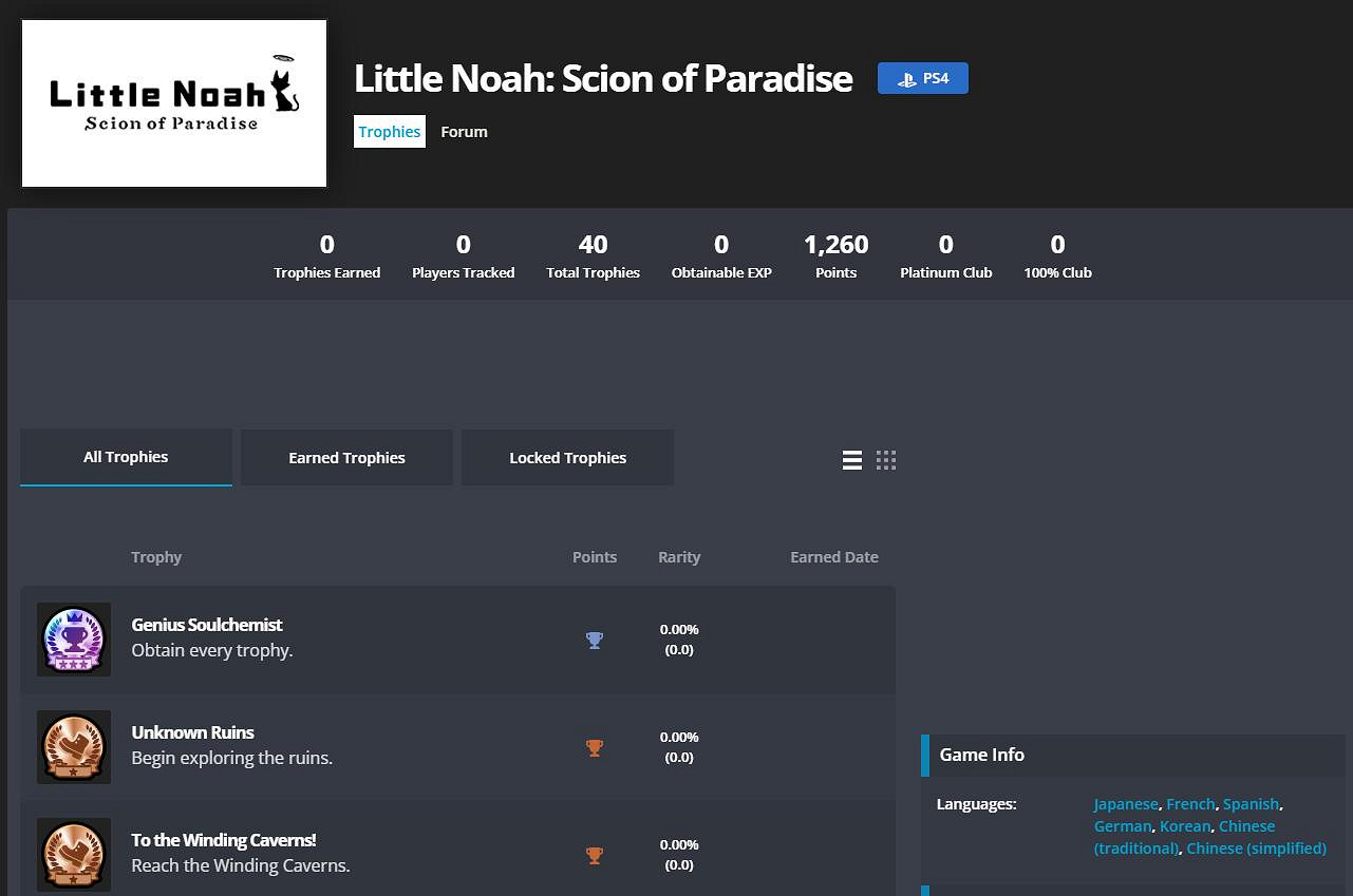 疑似新作 《小小諾亞：天堂之子》PS4獎杯訊息洩露