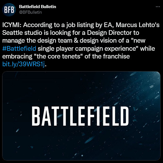 智商重歸高地？EA招聘暗示新作將回歸單人戰役模式