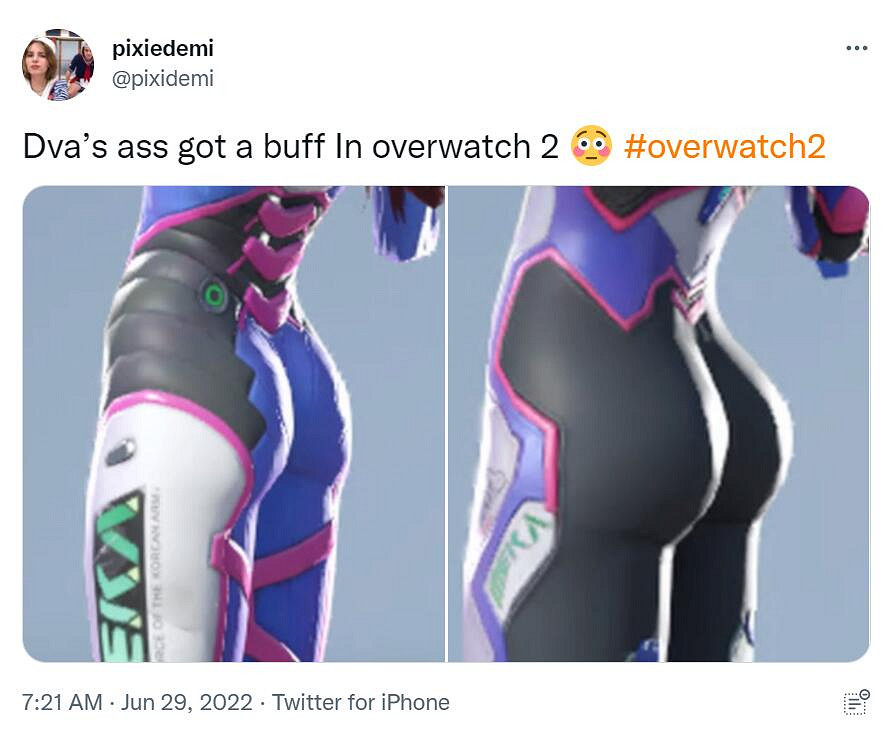 這個好耶!玩家發現《守望歸來》D.Va臀部明顯變大了 這個好耶!玩家發現《守望歸來》D.Va臀部明顯變大了