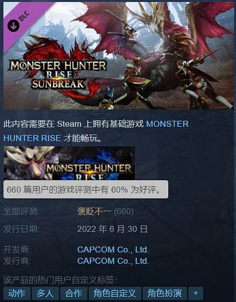 《怪獵:崛起 曙光》口碑崩盤!多半好評跌至多半差評 《怪獵:崛起 曙光》口碑崩盤!多半好評跌至多半差評