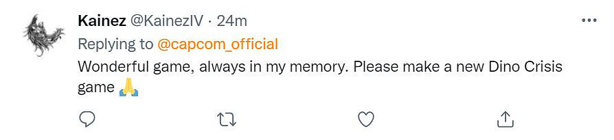 卡普空紀念《恐龍危機》發售23周年 粉絲:請出新作! 卡普空紀念《恐龍危機》發售23周年 粉絲:請出新作!