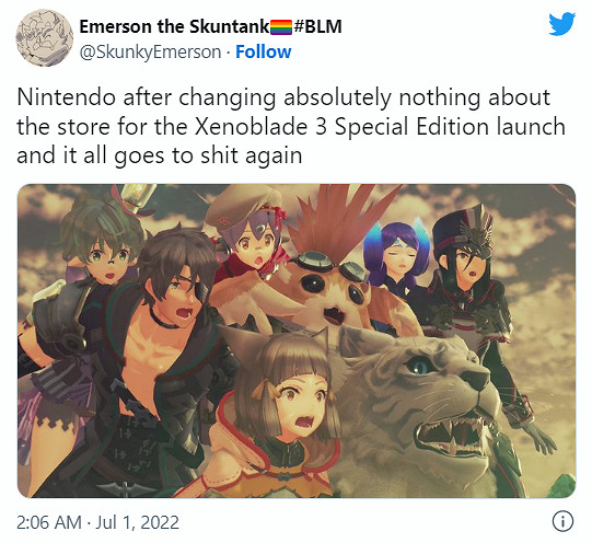 《異度之刃3》收藏版預購網站再崩潰 粉絲吐槽官方無能 《異度之刃3》收藏版預購網站再崩潰 粉絲吐槽官方無能