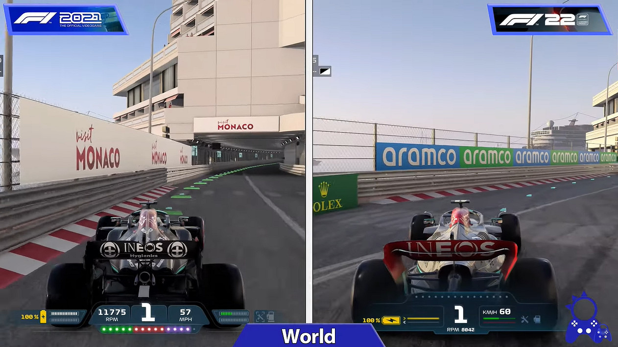 《F1 2021》VS《F1 2022》畫質對比 整體提升不大