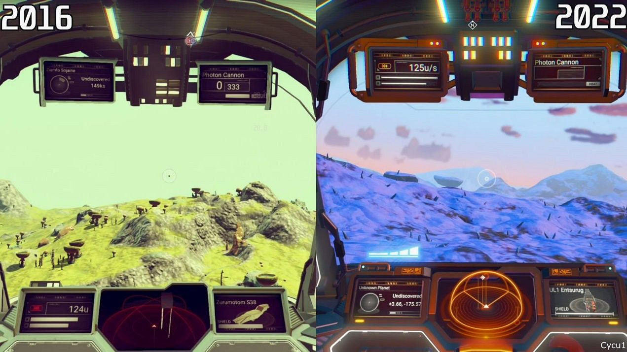 良心！《無人深空》2016年版與2022年版畫面對比影片