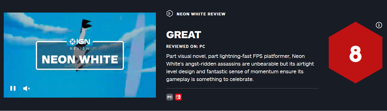 《霓虹白客》IGN8分：遊戲玩法優秀但劇情難以忍受