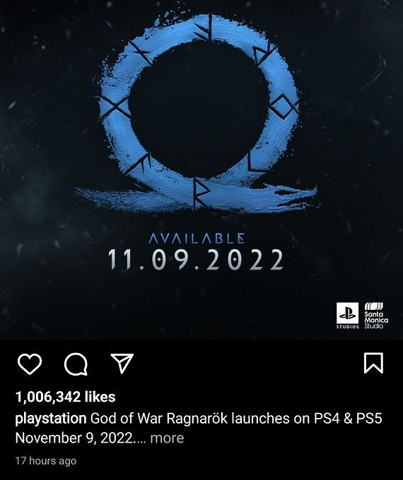 《戰神:諸神黃昏》發售日期消息獲100萬點讚! 《戰神:諸神黃昏》發售日期消息獲100萬點讚!