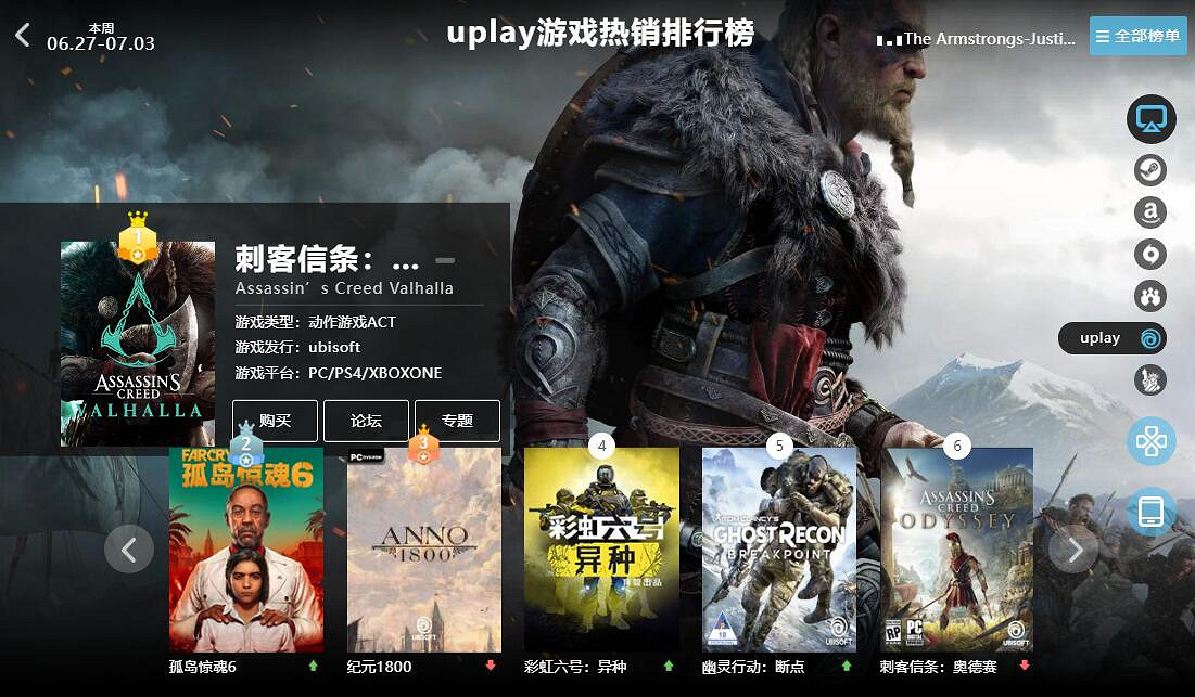 06.27-07.03全球遊戲銷量榜：《魔物獵人》再次崛起