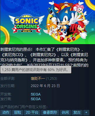暴死！《索尼克：起源》發售僅兩周線上人數不足100