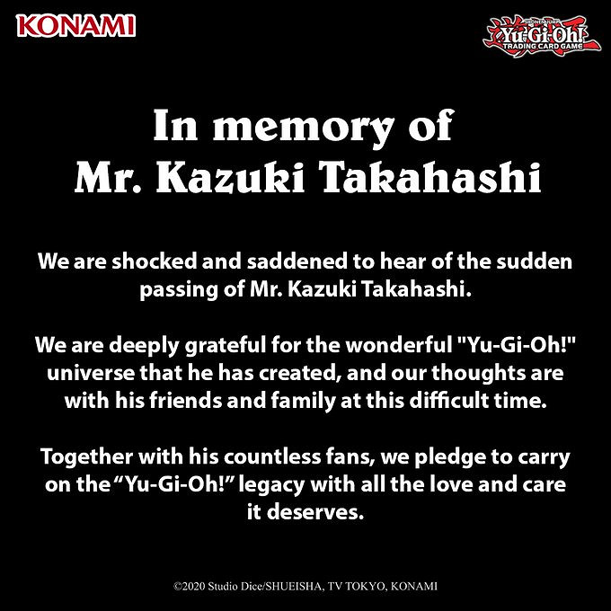 科拿米悼念《遊戲王》作者高橋和希 深表震驚與悲痛 科拿米悼念《遊戲王》作者高橋和希 深表震驚與悲痛