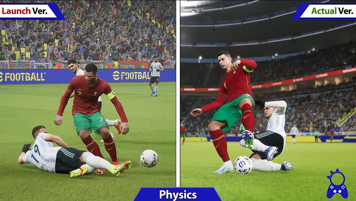 KONAMI好像在努力《實況2022》發售近一年後畫面對比 KONAMI好像在努力《實況2022》發售近一年後畫面對比