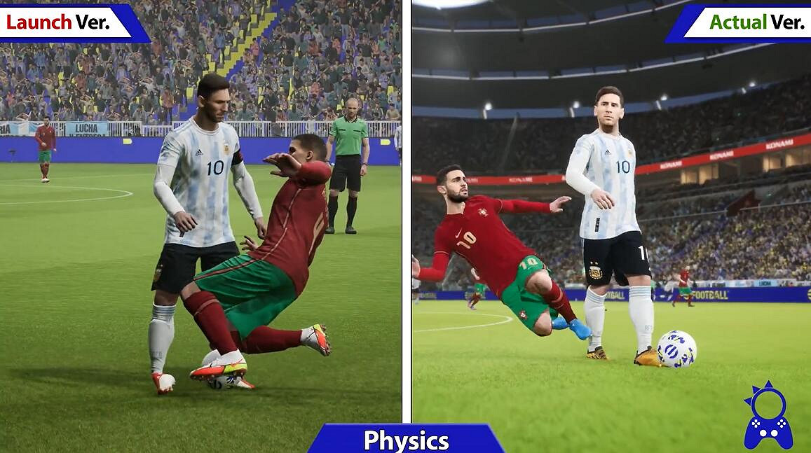 KONAMI好像在努力《實況2022》發售近一年後畫面對比 KONAMI好像在努力《實況2022》發售近一年後畫面對比