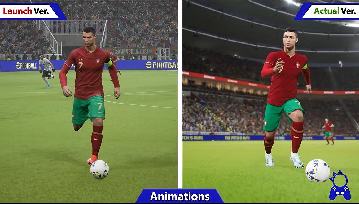 KONAMI好像在努力《實況2022》發售近一年後畫面對比 KONAMI好像在努力《實況2022》發售近一年後畫面對比