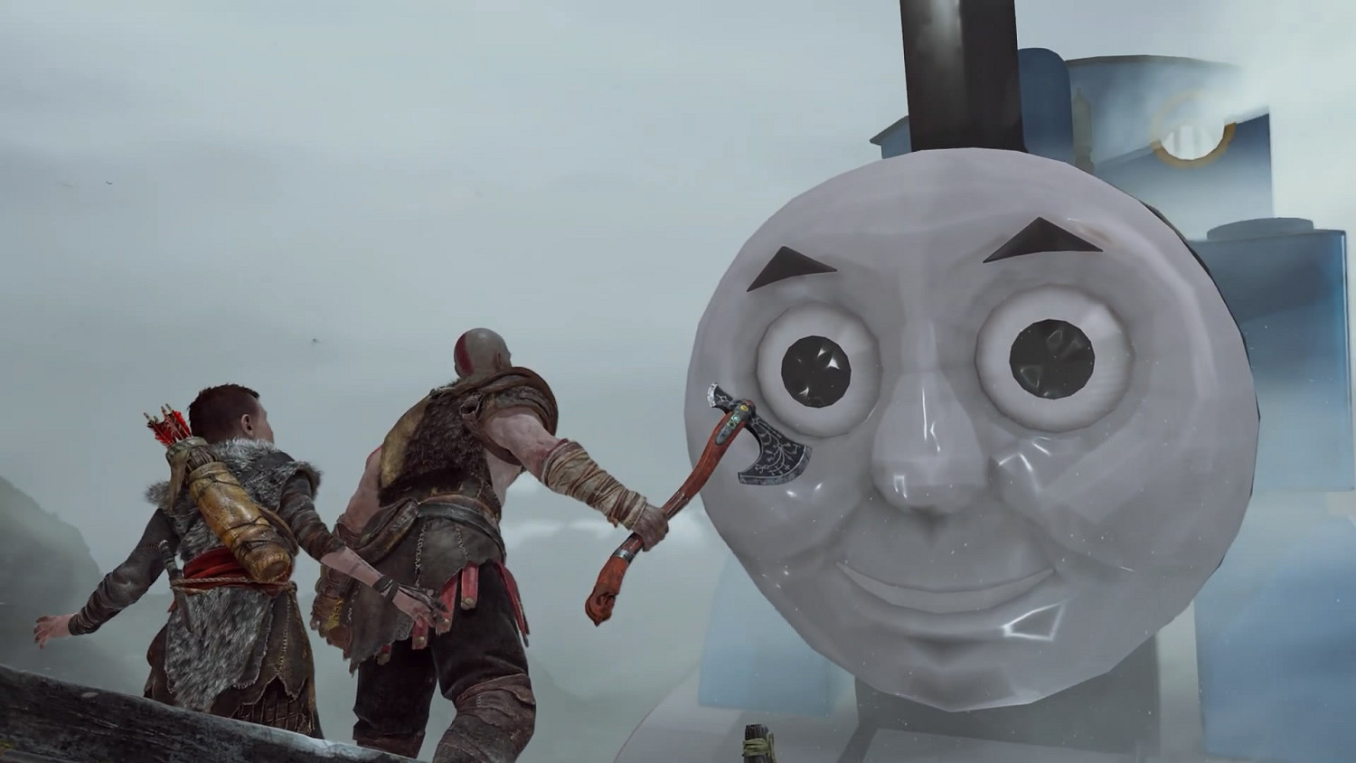 《戰神》總監很滿足！《戰神4》湯瑪士小火車mod展示