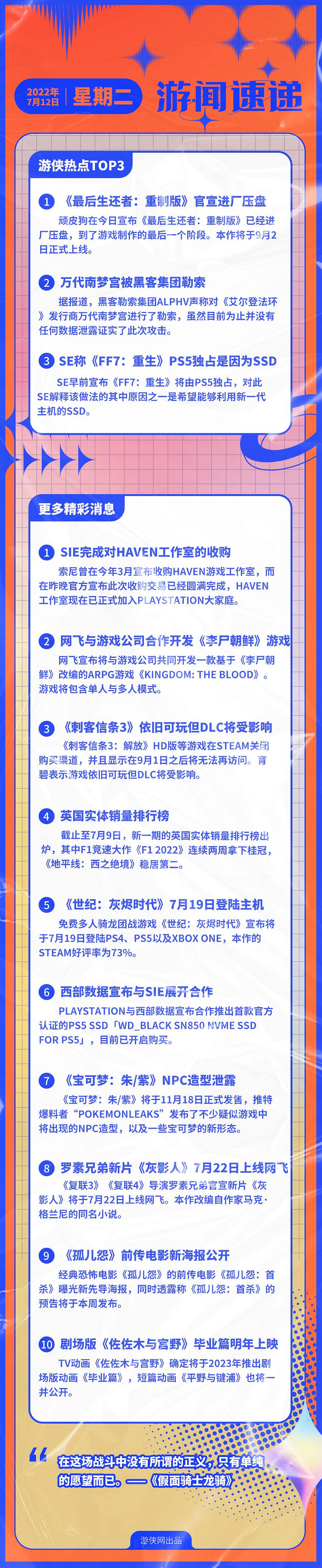 早報:《最後生還者重製版》壓盤 萬代南夢宮遭勒索