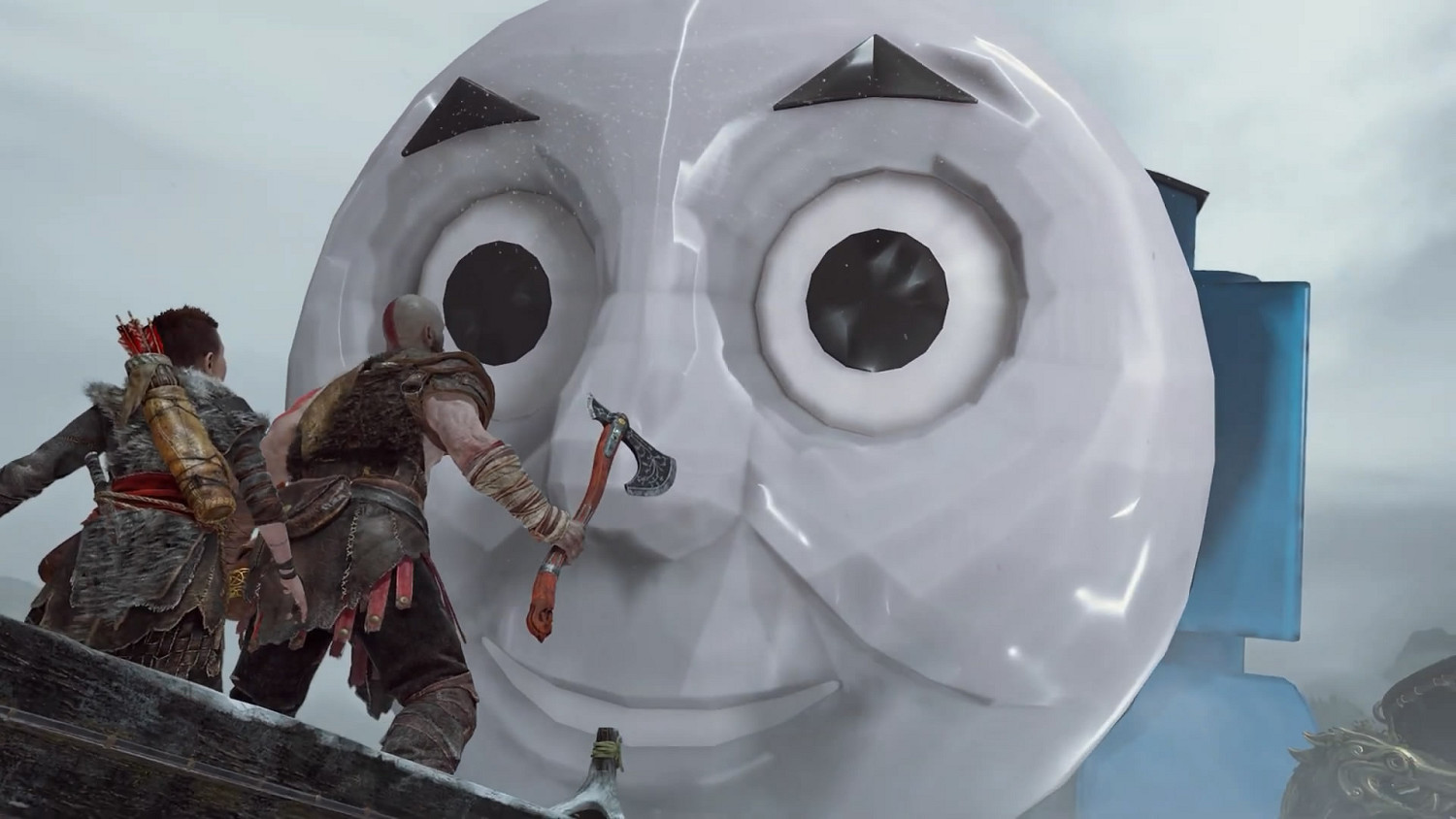 《戰神》總監很滿足！《戰神4》湯瑪士小火車mod展示