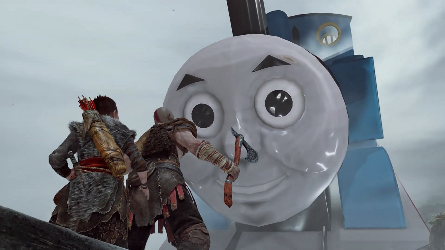 《戰神》總監很滿足！《戰神4》湯瑪士小火車mod展示