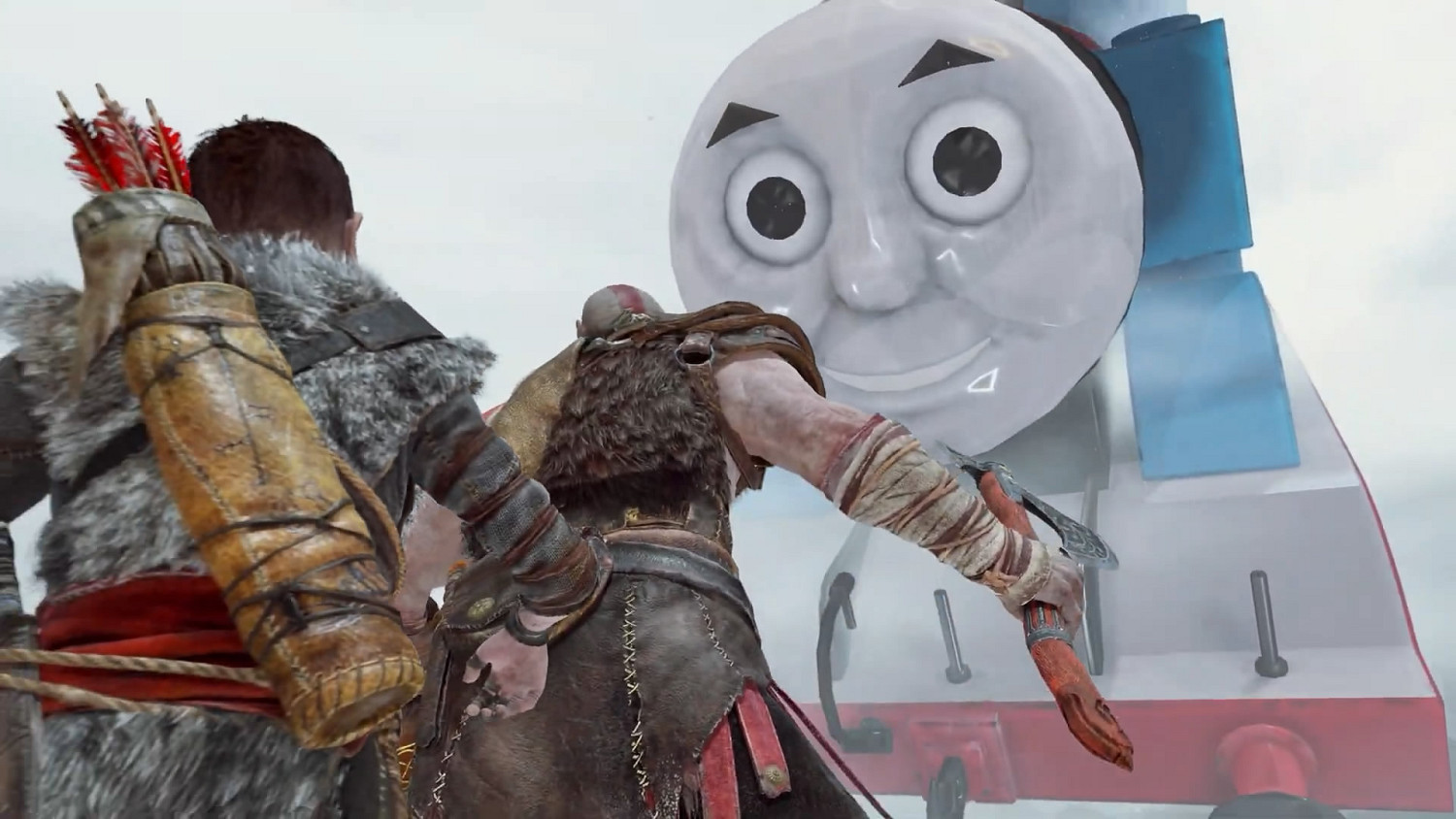 《戰神》總監很滿足！《戰神4》湯瑪士小火車mod展示