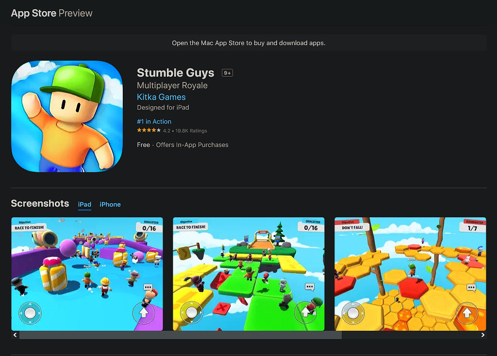 《糖豆人》仿製遊戲登頂英國蘋果應用排行榜榜首