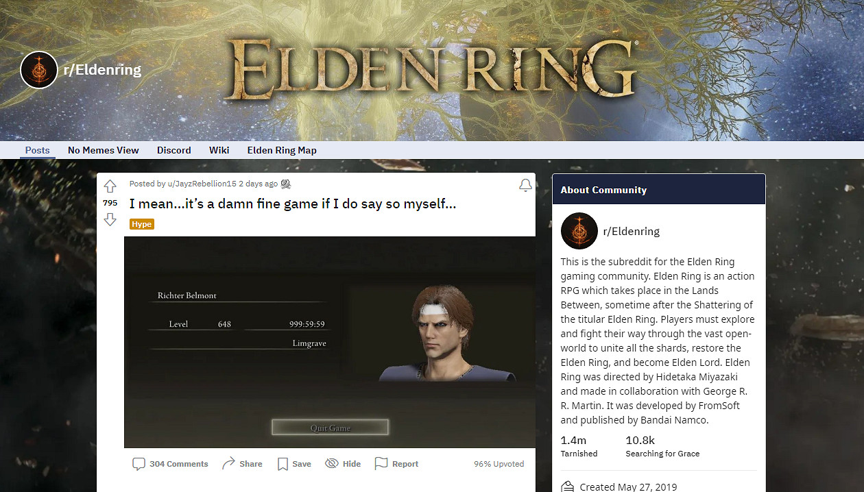 爆表!玩家居然打出了《艾爾登法環》的遊戲時長上限! 爆表!玩家居然打出了《艾爾登法環》的遊戲時長上限!