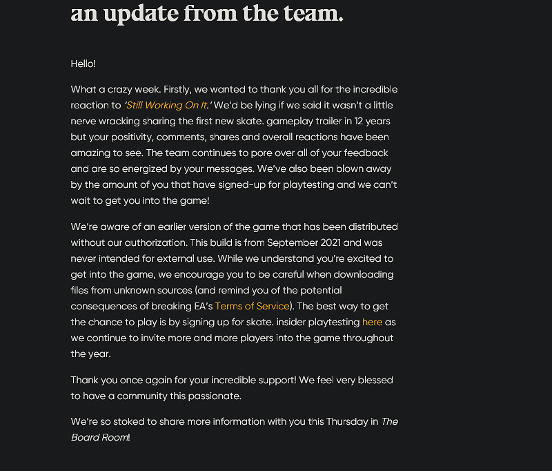 網傳《滑板4》破解版內測 EA懇請玩家不要下載