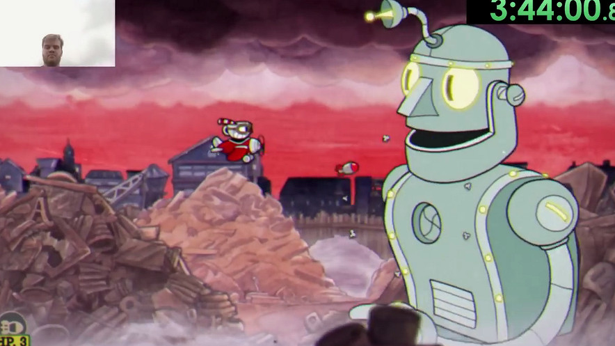 一心二用不含糊 高玩挑戰一邊登山一邊速通《茶杯頭》