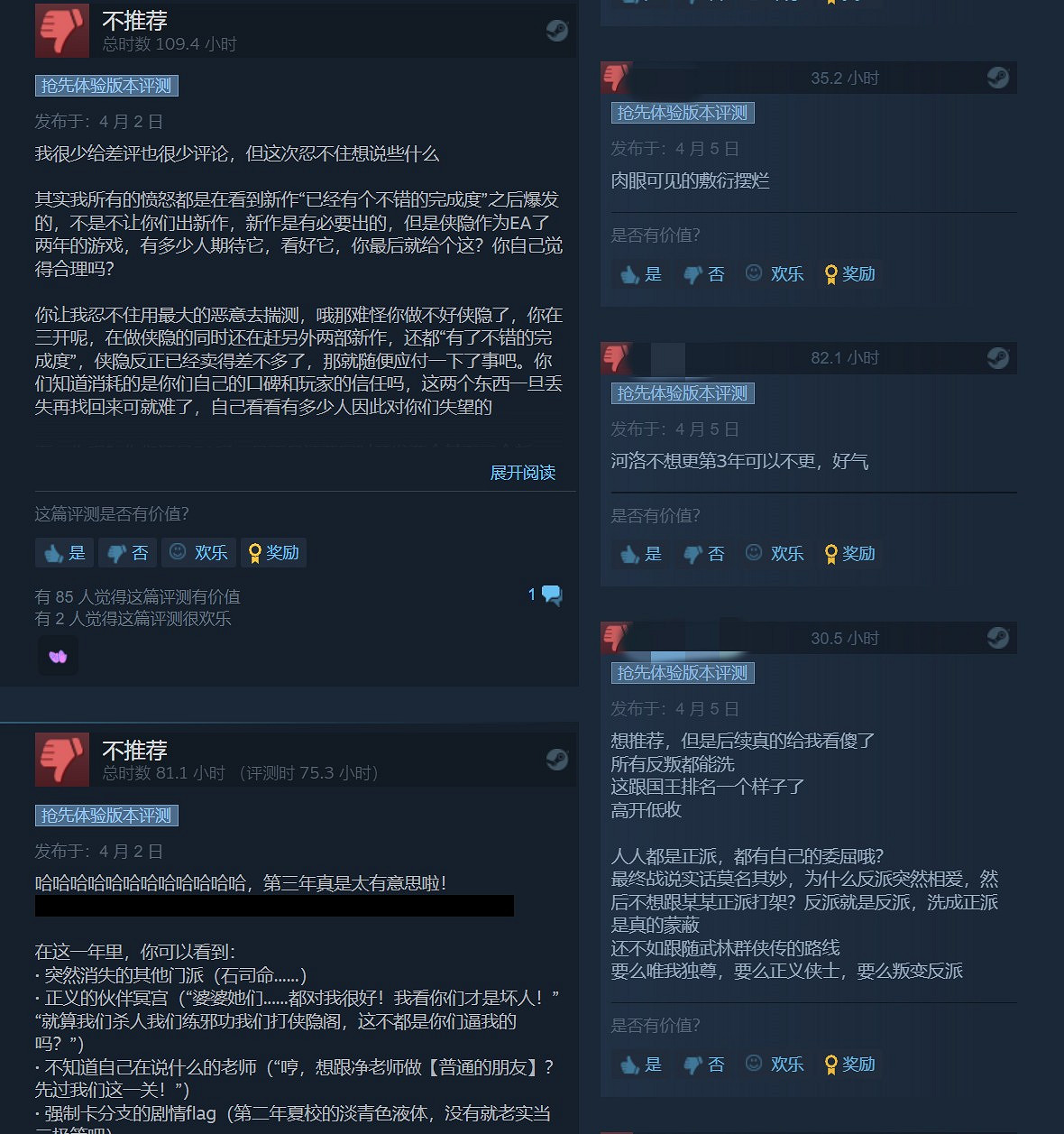 《俠之道》第三年更新翻車 Steam出現大量差評、官方做出回應