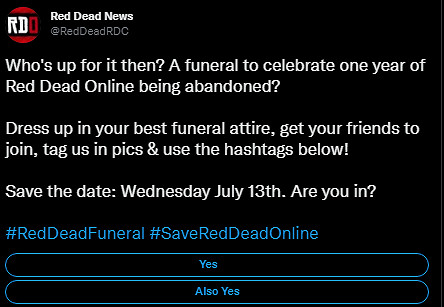 《大鏢客2》擺爛停更！玩家舉行葬禮:亞瑟聲優也來悼念